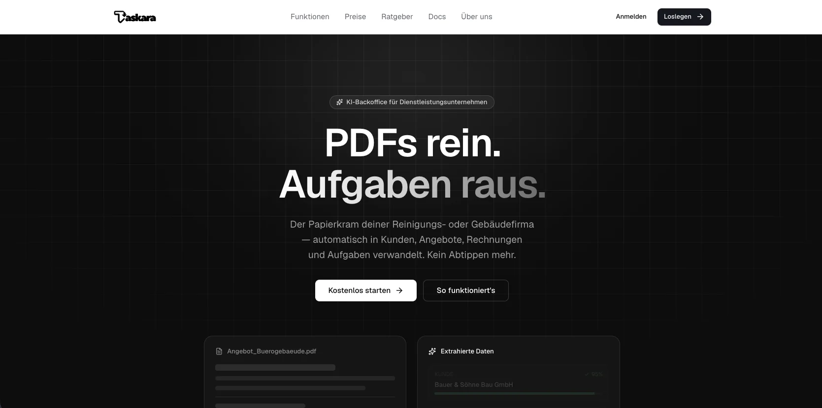 Taskara – KI-Backoffice als Web-, Mobile- und macOS-App